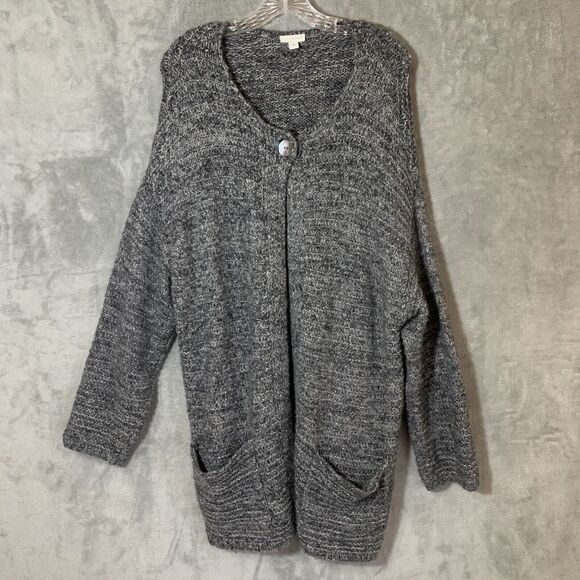 J Jill Pure Jill Chunky Knit Cottagecore Grandpa Cardigan Mohair Wool Cashmere - Picture 1 of 10